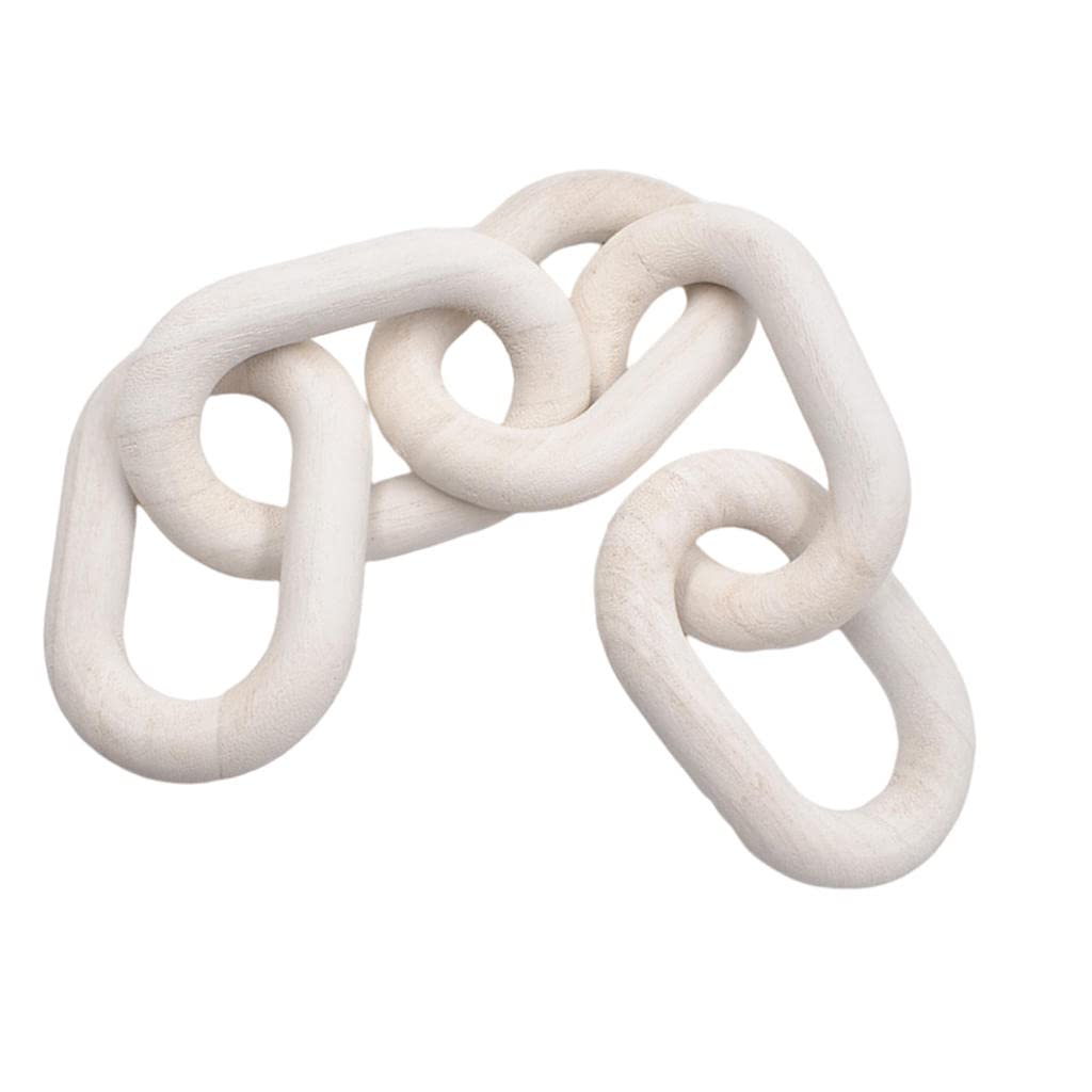 Meriglare Boho Chain Link Decor Hand Carved Wooden For Living Room Office Farmhouse