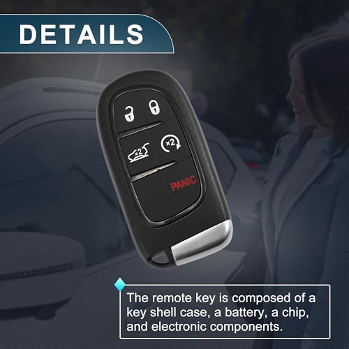 Télécommande d'entrée sans clé Ram 1500 2013-2019 réutilisable 5 boutons