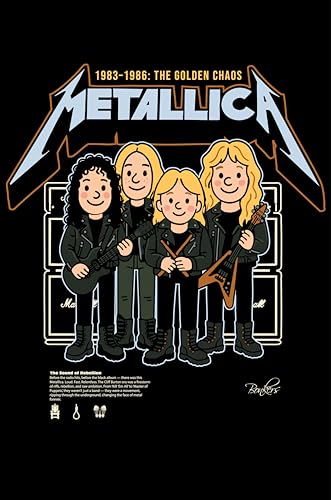 Image of BONKERS Metallica Black Golden Chaos Oversized T-Shirt