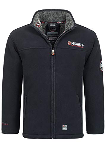 Geographical Norway - Chaqueta de forro polar para hombre ureka, con forro de pelo de peluche, Hombre, marine, small