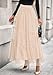 PRETTYGARDEN Tulle Skirts for Women 2025 Fall Fashion Elastic High Waisted Fairy Tiered Flowy A-Line Casual Maxi Long Skirt (Beige,X-Large)