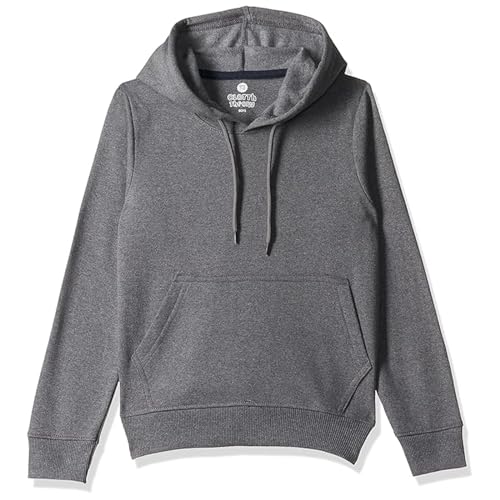 Image of Solid Cotton Fleece Girls Hooded Neck Sweatshirt with Kangaroo Pocket