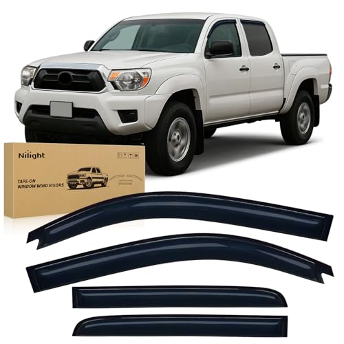 Image of Nilight Tape-On Window Visors for Tacoma Double Cab 2005-2015, 4PCS