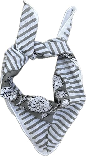 Stylish Bohemian Cotton Bandanas For Women - Handmade Hand Block Bandana for Women - Soft Cotton Kerchiefs for Men and Women - Perfect Trendy Boho Bandana, Best Gift For Men, Women Etc2