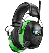 2025 AM/FM Radio Ear Protection Headphones with Backlit Digital Display, 120H Working Time, Recha...