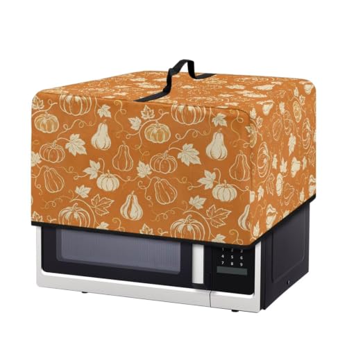 Image of Air Fryer Toaster Oven Dust Cover, Countertop Microwave Oven Cover for Home Indoor Fall Decor, S, 18.25 x 14.5 x 11 Inches, Pumpkin Leaf Orange