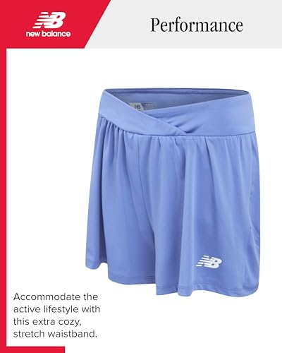 Image of New Balance Girls Athletic Skort Set - 2 Piece Active Short Sleeve Girls Shirts & Tennis Scooter Skirt Clothing Set