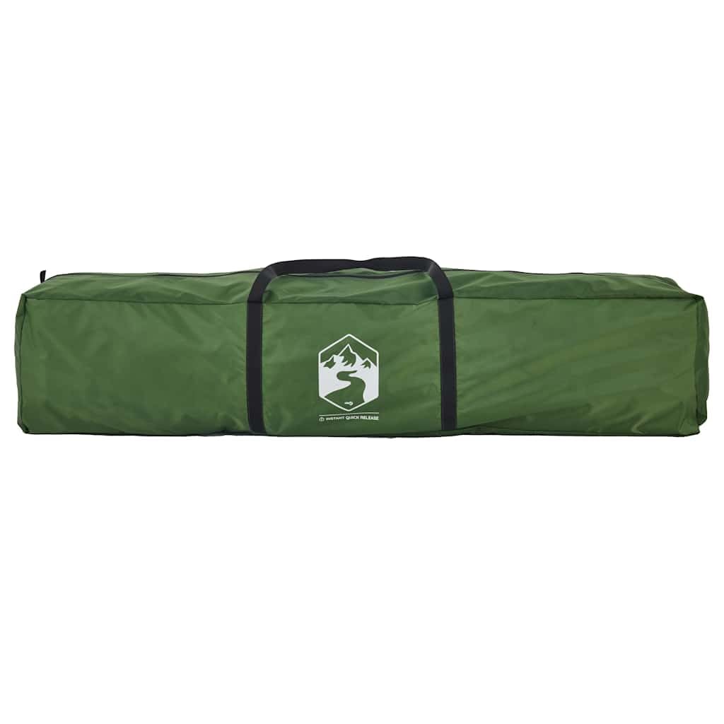Tienda de campaña para 4 personas, con sistema de liberación rápida, para aventura al aire libre, 255 x 222 x 165 cm, incluye toldo y bolsa de transporte, color verde