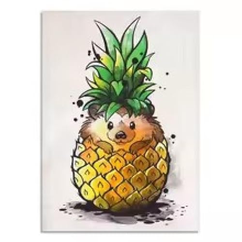 Affiche perroquet et ananas décoration murale salon moderne