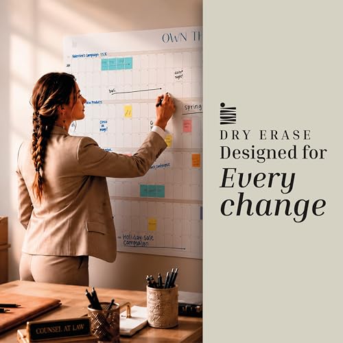 ETERNA GOODS Undated Giant Wall Calendar | 4ft x 3ft Full-Year Dry Erase Planner Start Anytime, Own The Year Jumbo Whiteboard Wall Calendar, Includes Markers, Stickers & Mounting Kit, for Home or Office by Eterna Goods - Image 6