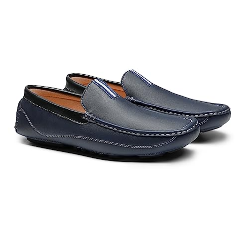 Bruno Marc Men's Driving Moccasins Penny Loafers Slip on Loafer Shoes,Size 12,Navy,BM-Pepe-2