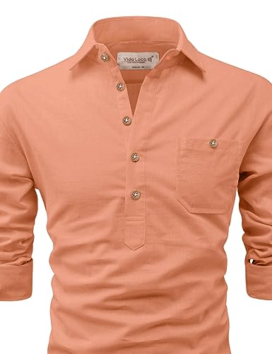 Image of Vida Loca Men Cotton Full Sleeve Casual Spread Collor Slim Fit Short Kurta for Men and Boys (Pack of 2)