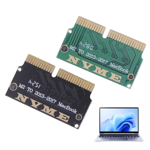 XINXINGDINGSHENG 2 Pcs M.2 NVMe SSD Adapter for MacBook Air & Pro Retina 2013-2017, 12+16pin M.2 NGFF M-Key SSD Converter for Mac Models A1465, A1466, A1502, A1398, Supports macOS 10.13+