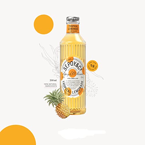 Image of SEPOY & CO. Tropical Lemonade, Premium Cocktail Mixer, Made with Natural Pineapple & Lemons, Low Calorie, Sparkling Lemonade Mocktail, Pack of 6 X 200 ml