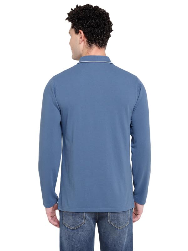Image of AMERICAN CREW Full Sleeves Polo Collar T-Shirt with Pocket for Men