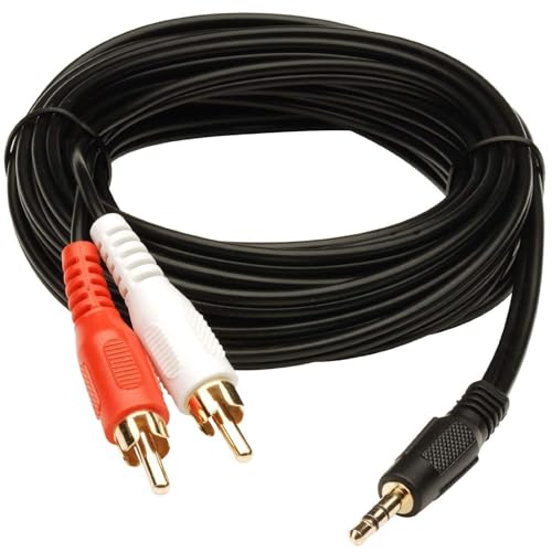 Image of 3.5mm to 2-Male RCA Adapter Cable (1.5 Meter) - AUX to RCA Audio Connector for Stereo, Speaker, TV & Audio Devices - Gold-Plated Plugs for Clear Sound Transmission