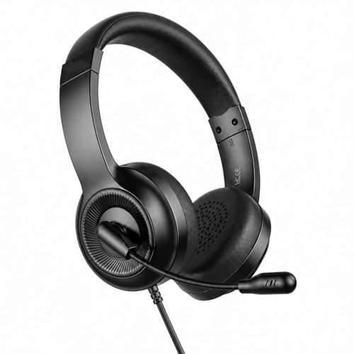 Image of AOC Wireless Headset with Mic for Work, Bluetooth 5.4 Headphones with USB C & Mic Mute for PC, Laptop, Cell Phones, Zoom(Matte Black)
