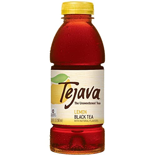 Tejava Lemon Black Iced Tea, 6 Pack, 16.7Oz Pet Bottles, Unsweetened, Non-Gmo, Kosher, No Sugar Or Sweeteners, No Calories, No Preservatives, Brewed In Small Batches #TOP3