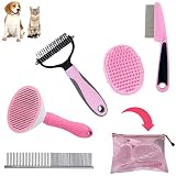 Dog Grooming Brush Shedding Kit - Dog Brush for Long Haired Dogs Short Haired Dogs, Dematting Comb f