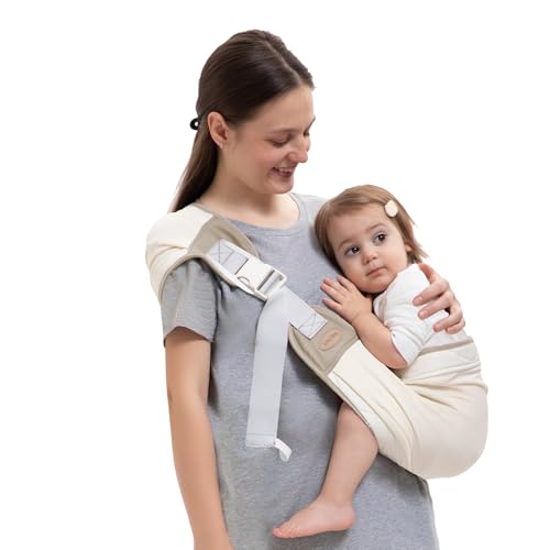 Baby Carrier Newborn to Toddler, Baby Sling Carrier, Toddler Carrier 25-60 lbs with Adjustable Straps, Soft Padded Edges, Lightweight and Travel-Friendly Newborn Baby Carrier