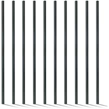 Fencer Wire Heavy Duty 8FT Outdoor Steel Fencing Border Post, 16 Gauge Anti-Rust Metal Fence Post, 2 Diameter Decorative Garden Fence Post, Pack of 10