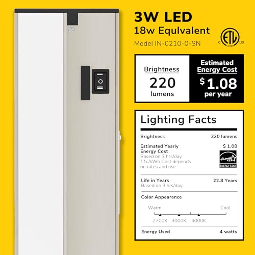Image of GETINLIGHT 9-Inch Linkable 3CCT LED Under Cabinet Light, Hardwired /Plug-in