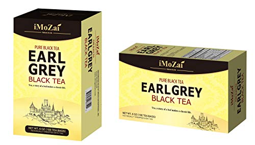 Imozai Earl Grey Tea Bags 100 Count Individually Wrapped Caffeinated Black Tea With Bergamot, Enjoy Hot Or Iced #TOP2