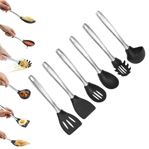 Amco – 6-Piece Nylon Utensil Set – Black, Set of 6 by Amco - Used condition - US$17.50