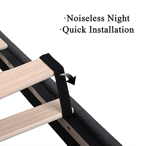 Feonase Queen Bed Frame With Type-C & Usb Ports, Upholstered Platform Bed Frame With Wingback Storage Headboard, Solid Wood Slats Support, No Box Spring Needed, Noise-Free, Dark Gray #TOP6