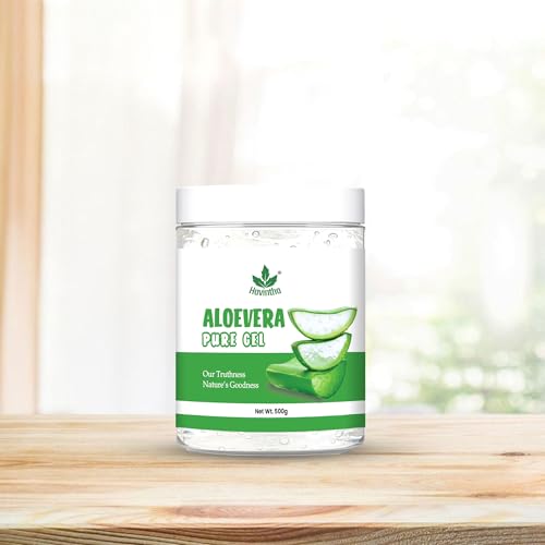 Image of Havintha Natural Aloe Vera Gel for Skin & Hair Care, 500g | Free from parabens, sulphates, and mineral oil. Suitable for men and women.