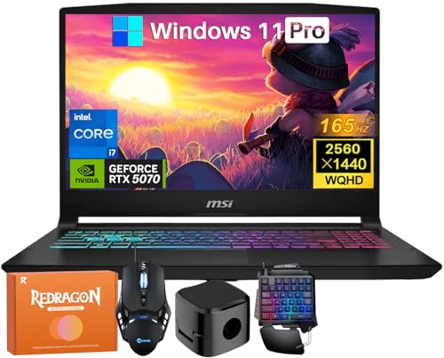 Image of MSI Katana 15HX 15.6 inch Gaming Laptop, 2560 x 1440 2.5K QHD Display, 14th Gen Intel Core i7-14650HX, NVIDIA GeForce RTX 5070, 32 GB DDR5 RAM, 2 TB SSD, RGB KB, Copilot AI, Win 11 Pro, w /Accessories