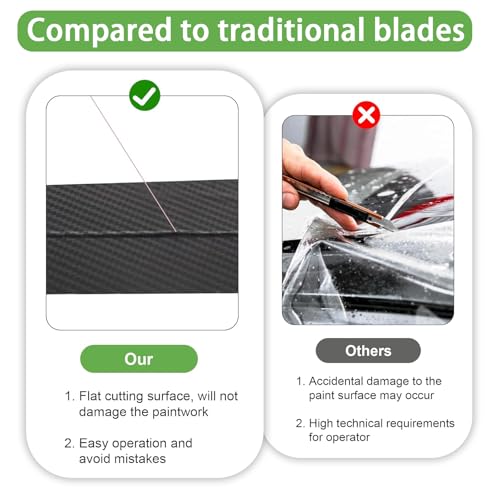 QYRDBGY 2 Stück Knifeless Tape, 10m Messerloses Klebeband mit Filzrakel Vinyl Film Schneiden Sicherheit Schneideband Kratzfrei Folie für Car Wrapping Vinylfolie Folienscheiden