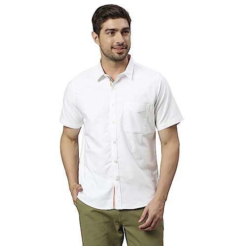 Image of Thomas Scott Men's Cotton Casual Shirt | Regular Fit | Soft & Breathable Fabric | Stylish Everyday Wear for Work, Travel & Outings