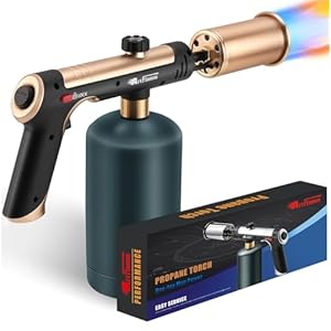 Antorcha de propano con modo turbo, pistola lanzallamas con bloqueo de seguridad, pistola de soplete para cocinar, cabezal de antorcha de alimentos de cocina para parrilla, bistec, barbacoa