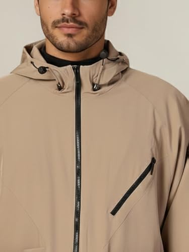 Image of CHKOKKO Sunscreen Jacket for Men Windcheater Hooded Zipper Sports Jacket | UV Protection | Sun Protective | Lightweight Water Resistant | Riding Biker | Outdoor Travel Gym Running
