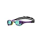 ARENA Unisex Cobra Ultra Swipe Racing Swim Goggles for Men and Women Swipe Anti-Fog Technology Polycarbonate Mirror Lens, Emerald/Plum/Cyber Lime