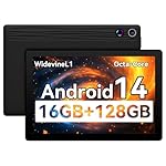 Tablet, Android Tablet, 16GB RAM 128GB ROM 1TB Expansion, 8-Core Processor, Android 14 ,11 inch 1280x800 FHD Touch Screen, Widevine L1, Dynamic Halo, Dual Camera, WiFi6,BT5.3, 6800mAh Battery,Black
