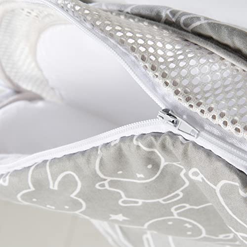 Roba Sacco Nanna Safe Asleep Easy Air, Miffy, 62/68, Cotone Traspirante, Grigio Chiaro - 11