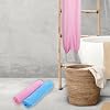 Body Scrubber with Handles Exfoliating Washcloth Towel for Shower Bath 2Pcs Nylon Back Exfoliator Extended Length Back Washers Back Scrubber Towel Stretchable Pull Strap for Sensitive Rough Skin