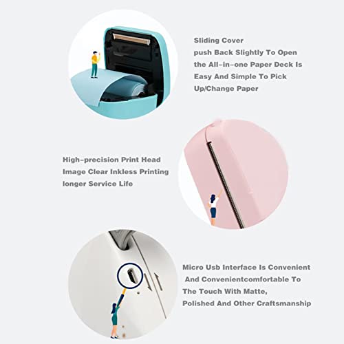 Mini impressora fotográfica de bolso máquina de impressão térmica portátil 203dpi conexão bt sem fio