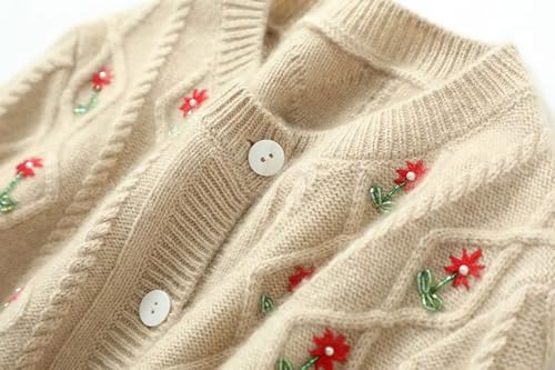 CHARTOU Women Fall Winter 2 Pieces Outfits Embroidery Crop Tops Bodycon Long Cardigan Sweater Skirt Sets3