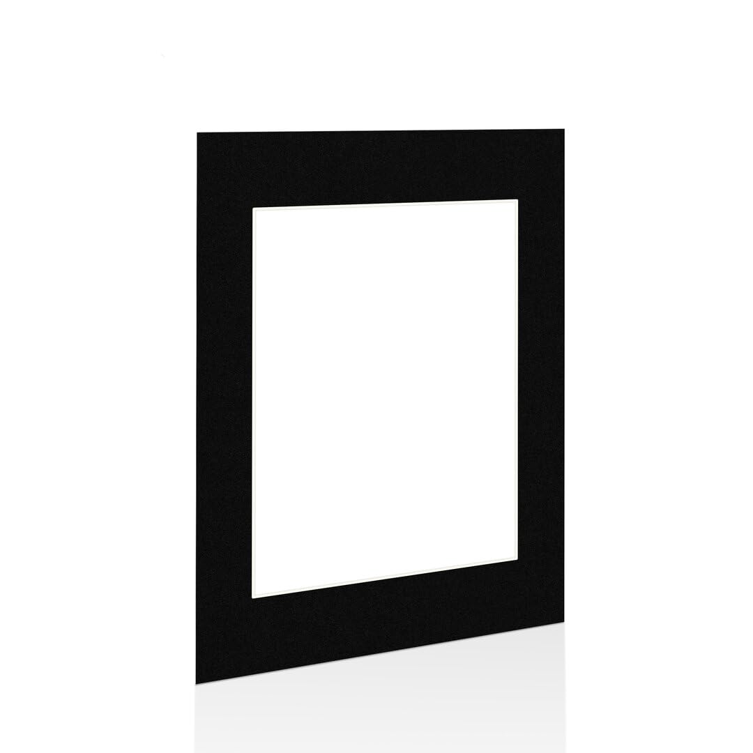 Procut Global A1 Black Picture Mounts for Frames - Fits A2 Aperture Size - Precision Cut Cardboard Photo Mounts - Mat Board for Prints, Artwork & Paintings