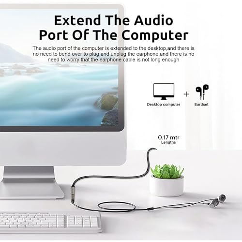 Image of MX 3.5mm Male to 6.35mm Female Audio Adapter Cable - AUX to RCA Style Y Splitter Extension for PC, Speakers, Mixers & Stereo Devices - 3 Meter, Black