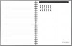 Cambridge Notebook, 8.5" x 11", Hardbound Stamped Linen Cover, Twin Wire Binding, Perforated Sheets, 192 Pages/96 Sheets, Black Cover (06100F)