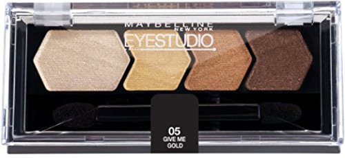 Maybelline EyeStudio Color Plush Silk Eyeshadow Quad, Give Me Gold [05] 0.09 oz (Pack of 2)
