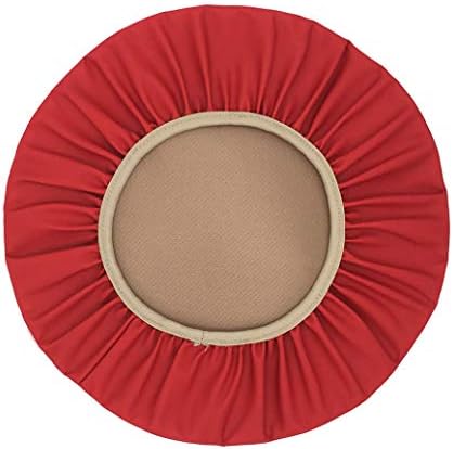 Augld Round Bar Stool Cover Watedrproof Faux Leather Stool Slipcover 14.5 Inch Red
