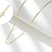 Haoyeio 14K Solid Yellow Gold Box Chain Necklace for Men & Women, Delicate 0.6mm/1mm Width Options, Available in 16–30 Inch Lengths (0.6mm, 18inch)