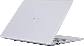 حافظة حماية لاب توب من البلاستيك الصلب متوافقة مع هواوي ميت بوك دي 14 2021 2020 وتنطبق ايضا على هونر ماجيك وهونر اكس سيفين لاين لون كريستال شفاف