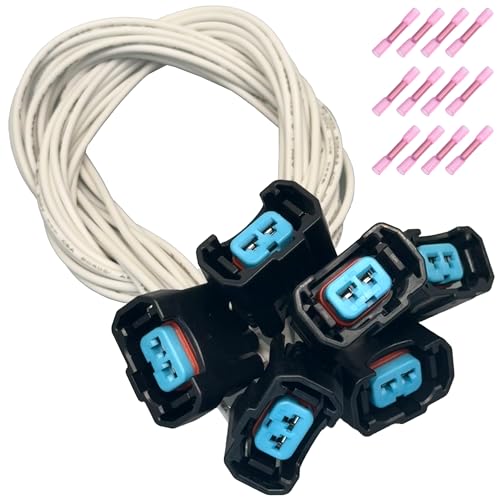 SDYYDS 6Pcs Fuel Injector Connector Wiring Harness - Compatible with Acura, Honda, Chevrolet, GMC, Isuzu, Saturn - Replaces 89046626A, S2291, 1802-591317, CONB11232 - Fits Multiple Models (1996-2017)