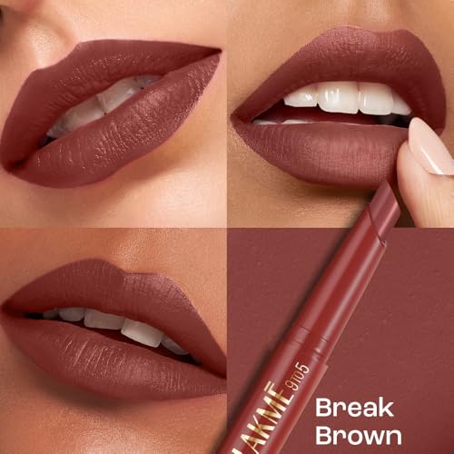 Image of Lakme 9 to 5 Forever Matte Lip Crayon, Edgy Nude, 1.1g, for Smooth and Supple Lips, with Vitamin C, Matte Finish, 8 Hr Hydration, Long Lasting all day comfort, Retractable Crayon